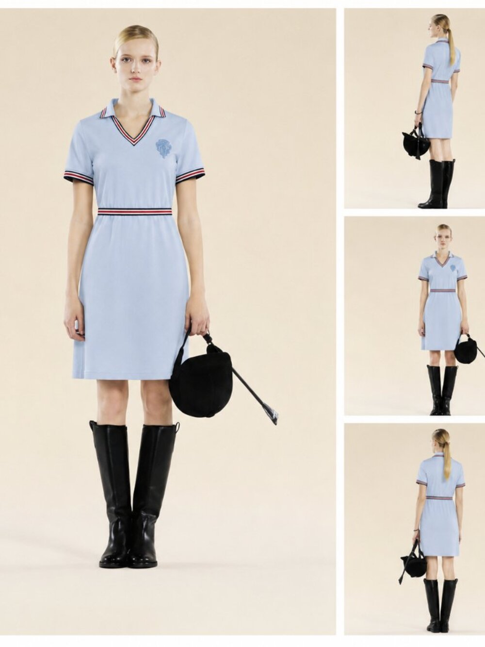 🛡️Gucci Equestrian Coat Of Arms Sherry Web Polo Dress - Picture 7 of 16